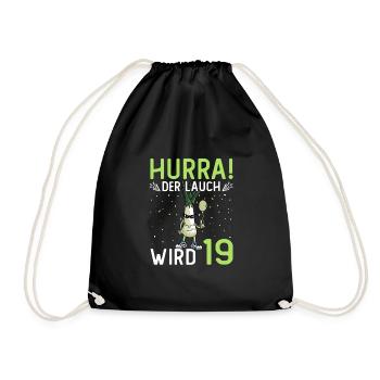 Hurra der Lauch wird 19 - Turnbeutel - Schwarz - Vorne