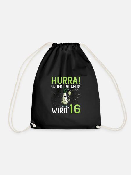 Hurra der Lauch wird 16 - Turnbeutel - Schwarz