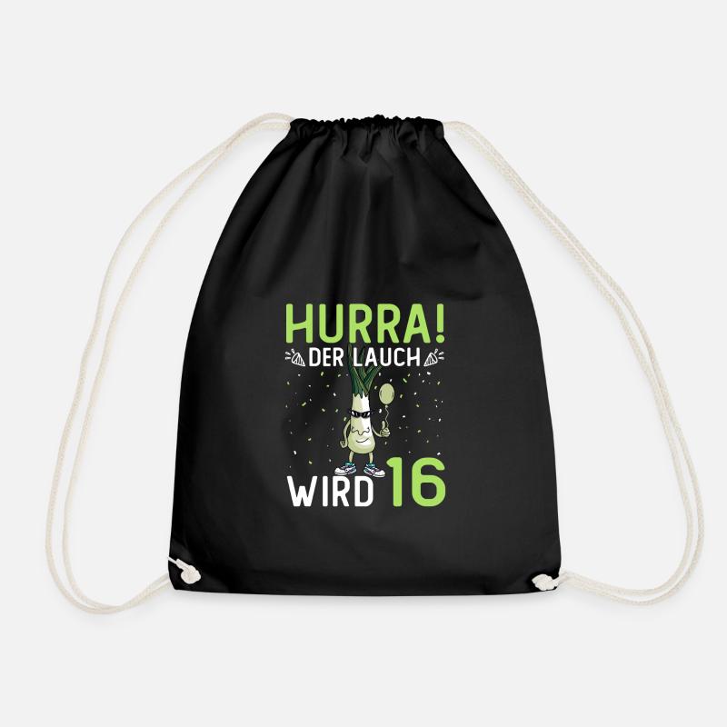 Hurra der Lauch wird 16 - Turnbeutel - Schwarz