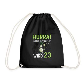 Hurra der Lauch wird 23 - Turnbeutel - Schwarz - Vorne