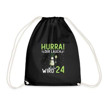 Hurra der Lauch wird 24 - Turnbeutel - Schwarz - Vorne