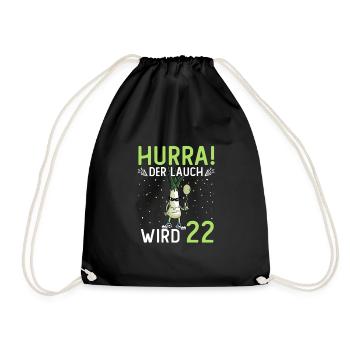Hurra der Lauch wird 22 - Turnbeutel - Schwarz - Vorne