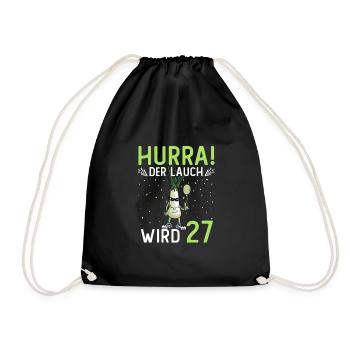 Hurra der Lauch wird 27 - Turnbeutel - Schwarz - Vorne