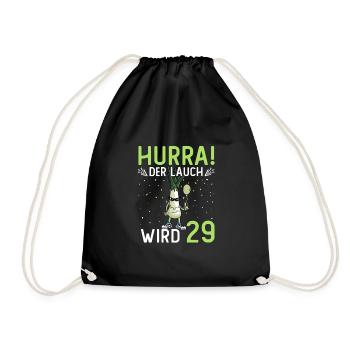 Hurra der Lauch wird 29 - Turnbeutel - Schwarz - Vorne