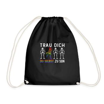 Trau Dich Du Selbst Zu Sein LGBTQ Pride Monat - Turnbeutel - Schwarz - Vorne