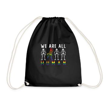 We Are All Human - Turnbeutel - Schwarz - Vorne