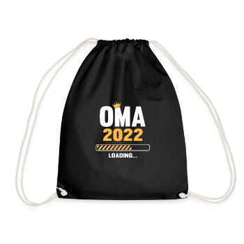Oma 2022 Loading Schwangerschaftsankündigung - Turnbeutel - Schwarz - Vorne