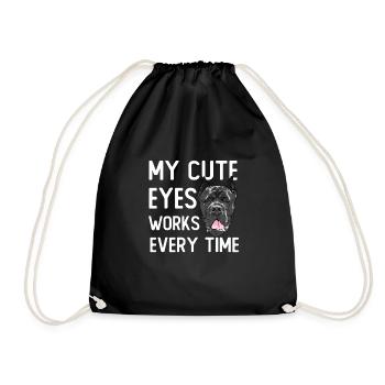 Cane Corso Cute Eyes Dog Lover - Drawstring Bag - black - Front