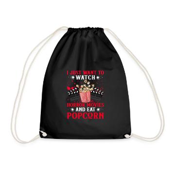 Je veux juste regarder des films d’horreur et manger du pop-corn - Sac de sport léger - noir - Devant