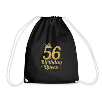 Birthday Queen 56 - Drawstring Bag - black - Front