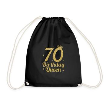 Birthday Queen 70 - Drawstring Bag - black - Front