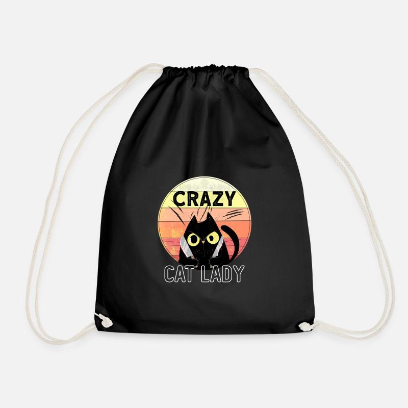 Crazy Cat Lady - Turnbeutel - Schwarz