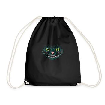 Grinse Katze - Turnbeutel - Schwarz - Vorne