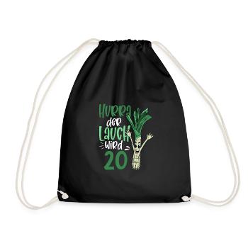 Hurra der Lauch wird 20 - Turnbeutel - Schwarz - Vorne