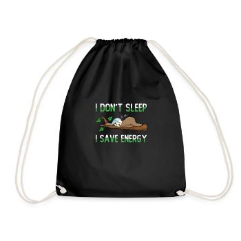 Je ne dors pas J’économise de l’énergie - Sac de sport léger - noir - Devant