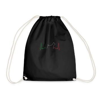 Cane Corso heartbeat - Drawstring Bag - black - Front