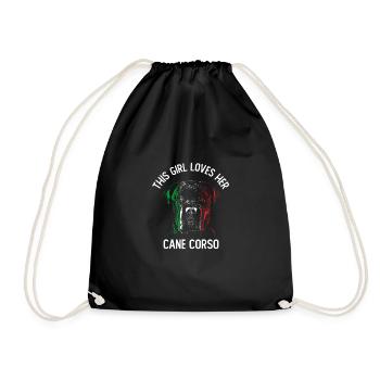 This Girl Loves Her Cane Corso - Drawstring Bag - black - Front