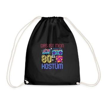 Das ist mein 80er Kostüm - Turnbeutel - Schwarz - Vorne