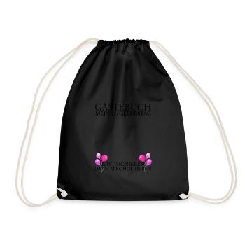 21 Birthday guestbook first sign then - Drawstring Bag - black - Front