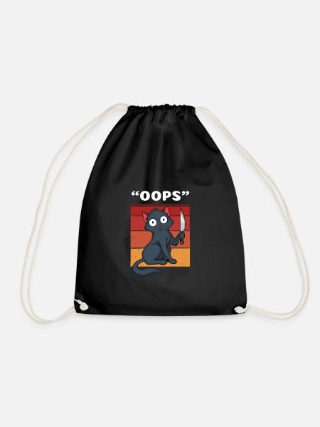 Oops Murderous Cat - Turnbeutel - Schwarz
