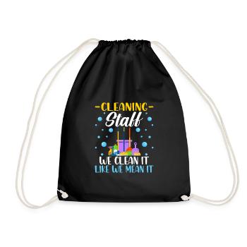 Cleaning Staff - Drawstring Bag - black - Front