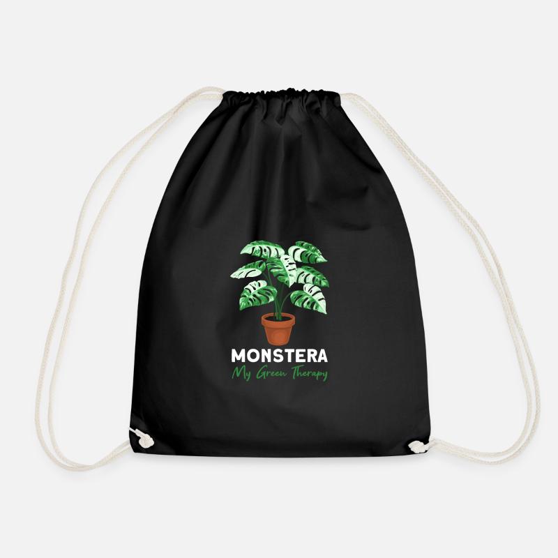 Monstera My Green Therapy - Turnbeutel - Schwarz