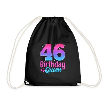 Birthday Queen 46 Geburtstag - Drawstring Bag - black - Front