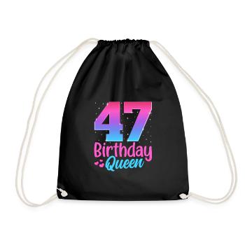 Birthday Queen 47 Geburtstag - Drawstring Bag - black - Front
