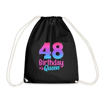 Birthday Queen 48 Geburtstag - Drawstring Bag - black - Front