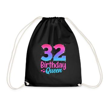 Birthday Queen 32 Geburtstag - Drawstring Bag - black - Front