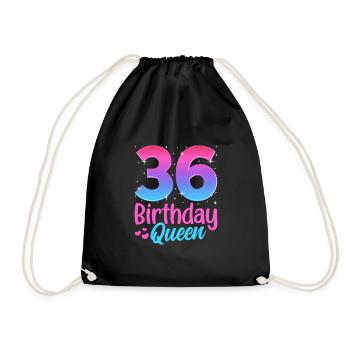 Birthday Queen 36 Geburtstag - Drawstring Bag - black - Front