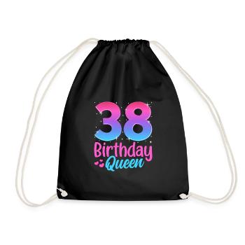 Birthday Queen 38 Geburtstag - Drawstring Bag - black - Front