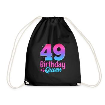 Birthday Queen 49 Geburtstag - Drawstring Bag - black - Front
