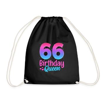 Birthday Queen 66 Geburtstag - Drawstring Bag - black - Front
