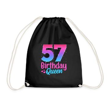 Birthday Queen 57 Geburtstag - Drawstring Bag - black - Front
