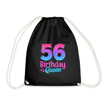 Birthday Queen 56 Geburtstag - Drawstring Bag - black - Front