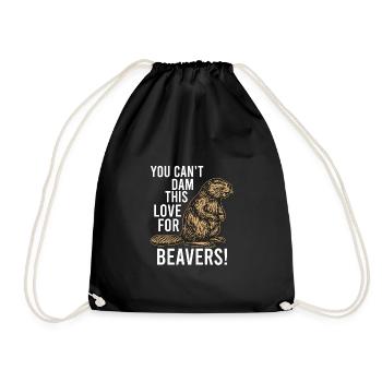 You Can't Dam This Lover For Beavers - Drawstring Bag - black - Front