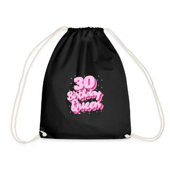 Birthday Queen 30 - Drawstring Bag - black - Front