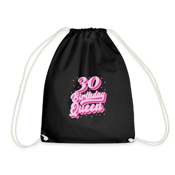 Birthday Queen 30 - Turnbeutel - Schwarz - Vorne