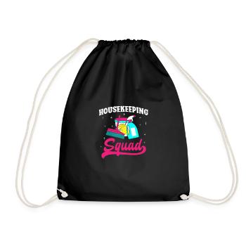 Housekeeping Squad - Drawstring Bag - black - Front