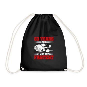 63 years ago I was the fastest - Drawstring Bag - black - Front