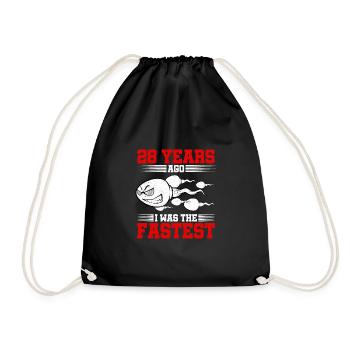28 years ago I Was The Fastest - Drawstring Bag - black - Front
