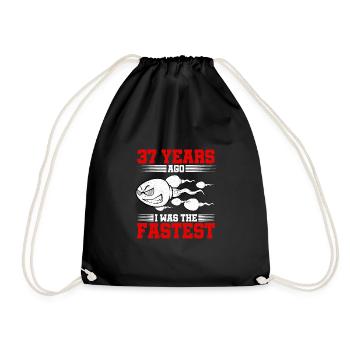 37 years ago I Was The Fastest - Drawstring Bag - black - Front