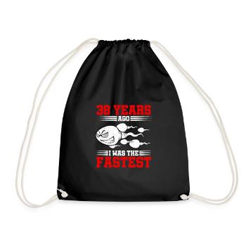 38 years ago I Was The Fastest - Drawstring Bag - black - Front