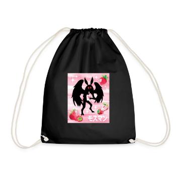 Mothman Strawberry Shake - Drawstring Bag - black - Front