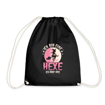 Ich Bin Eine Hexe Ich Darf Das - Turnbeutel - Schwarz - Vorne