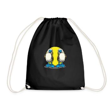 Galapagos Blue-footed Couple - Drawstring Bag - black - Front