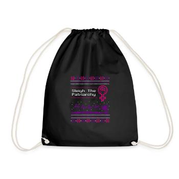 Sleigh The Patriarchy - Drawstring Bag - black - Front