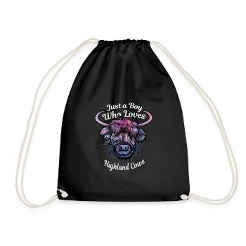 Juste un garçon qui aime les vaches des Highlands - Sac de sport léger - noir - Devant