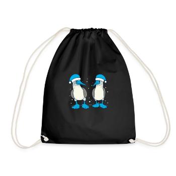 Blue-footed booby Santa hat - Drawstring Bag - black - Front